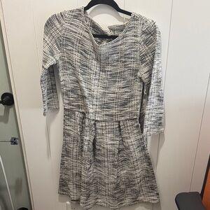 Elegant Black and White tweed Women's Dress